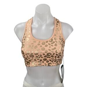 NEW Electric Yoga Independence Cheetah Metallic Athletic Sports Bra Tank Top XS